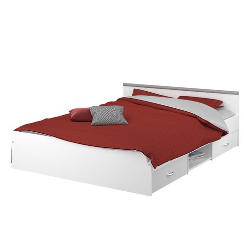 Lit 140x190 cm NASHVILLE blanc