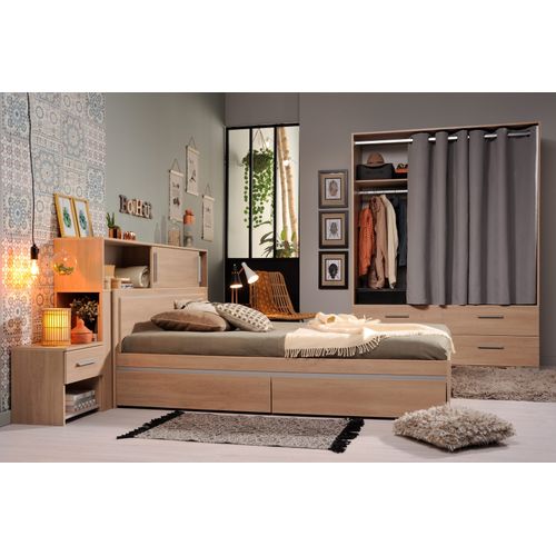 Chevet EKKO imitation chêne