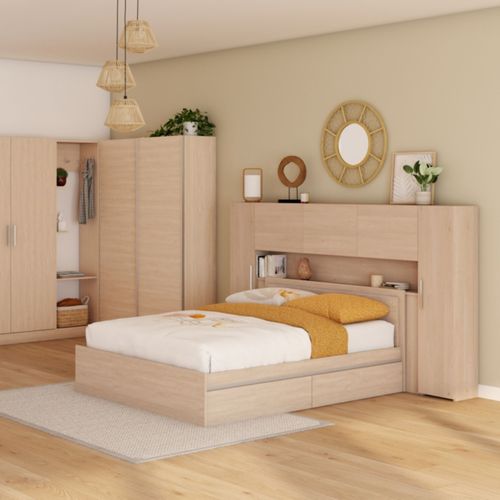 Lit 140x190 cm EKKO imitation chêne