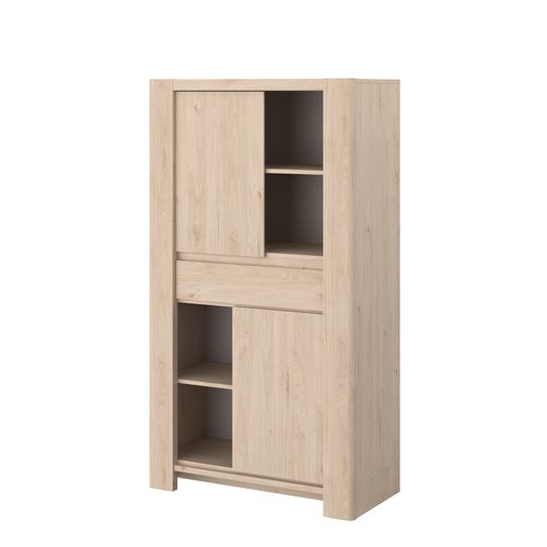 Buffet haut 2 portes H.161 cm PORTLAND imitation chêne