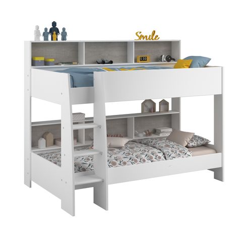 Lit superposé 2x90x200 cm TAYLOR blanc