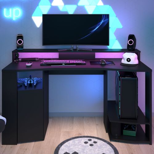 Bureau gamer LED RACER Noir vue d'ambiance 1