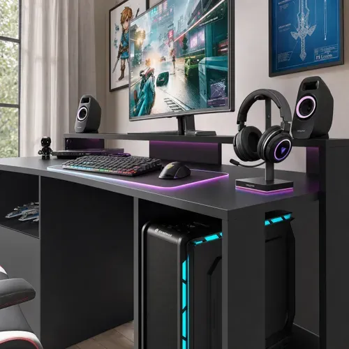 Bureau gamer LED RACER Noir