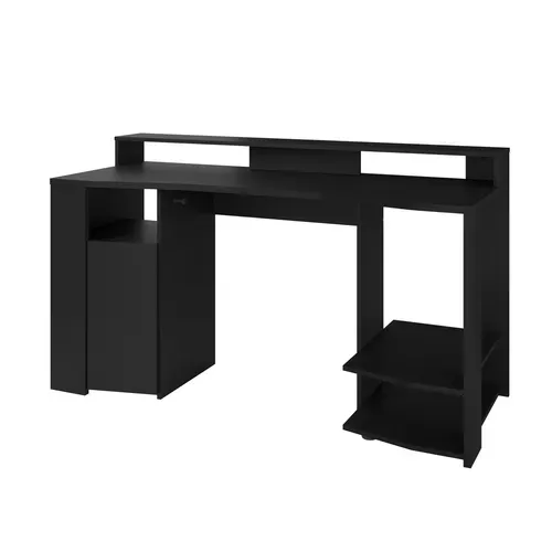 Bureau gamer LED RACER Noir vue de profil