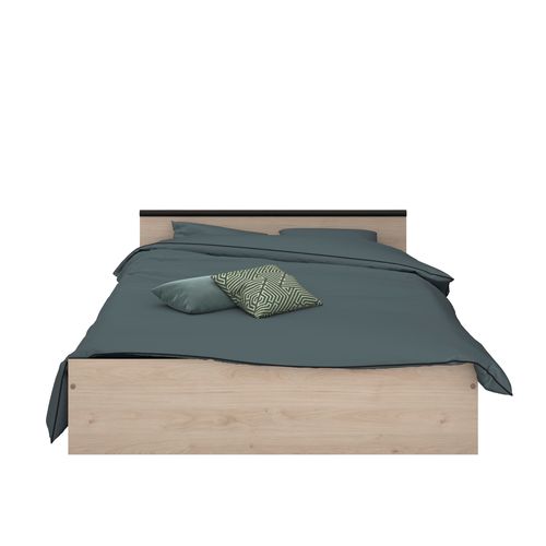 Lit 140x190 cm NASHVILLE imitation chêne et noir