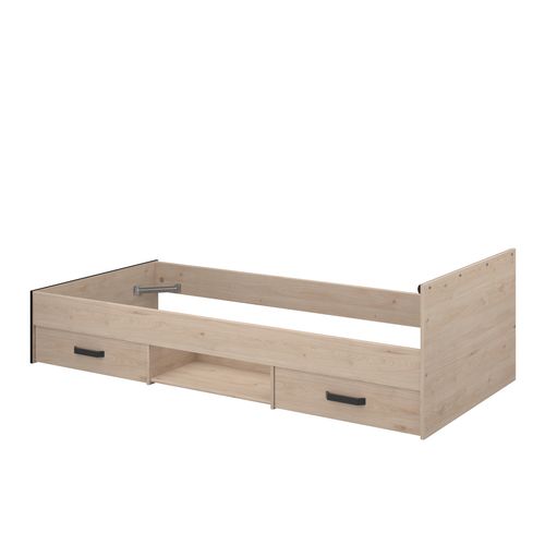 Lit 90x200 cm NASHVILLE imitation chêne et noir