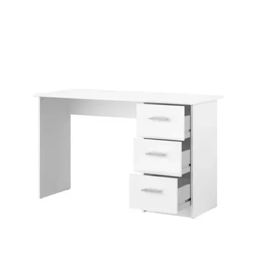 Bureau 3 tiroirs INDIRA Blanc vue accessoires