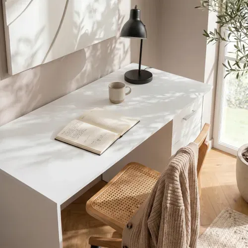 Bureau 3 tiroirs INDIRA Blanc