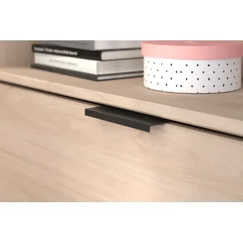 Lit 90x190/200 cm avec bureau intégré CODY imitation chêne et noir vue détaillée