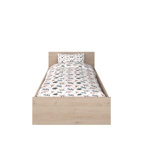 Lit 90 x 190 cm SHELTER Imitation chêne