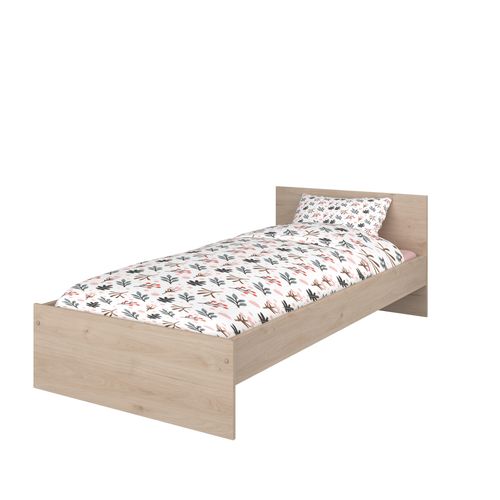 Lit 90 x 190 cm SHELTER Imitation chêne