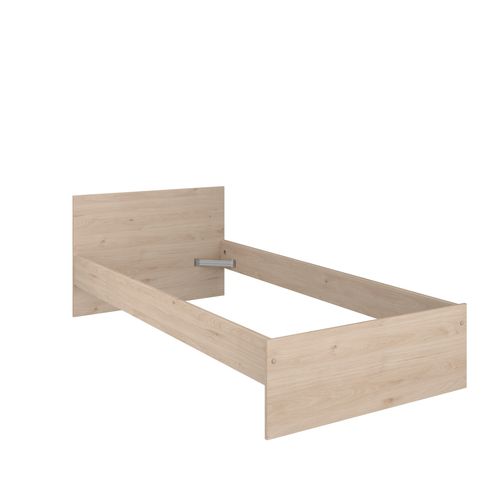 Lit 90 x 190 cm SHELTER Imitation chêne