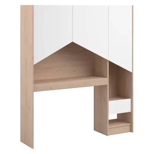 Environnement lit ou bureau SHELTER Imitation chêne et blanc