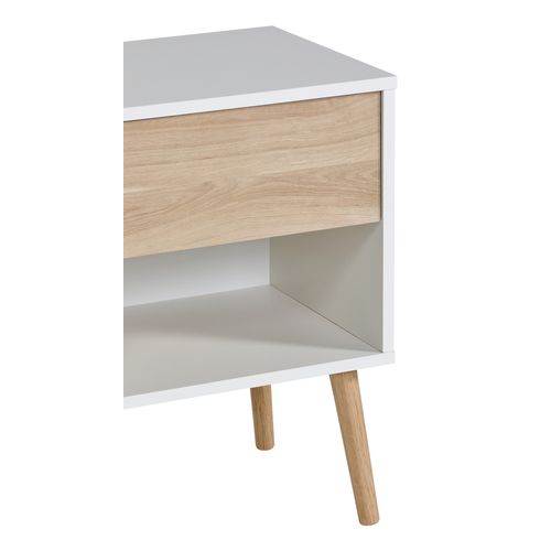 Chevet ALBORG blanc et imitation chêne