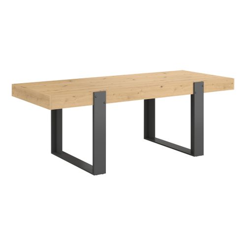 Table à manger L.223 cm STAN imitation chêne et gris