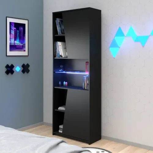 Bibliothèque gamer LED RACER Noire vue d'ambiance 1