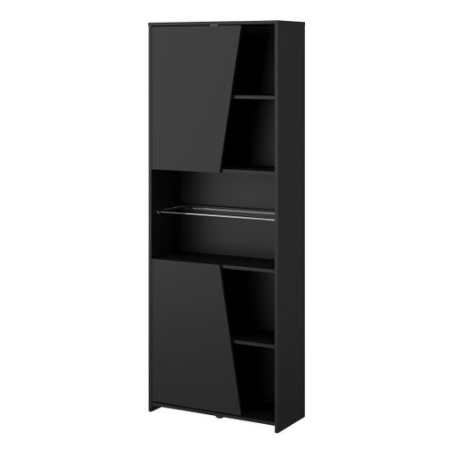 Bibliothèque gamer LED RACER Noire vue de profil