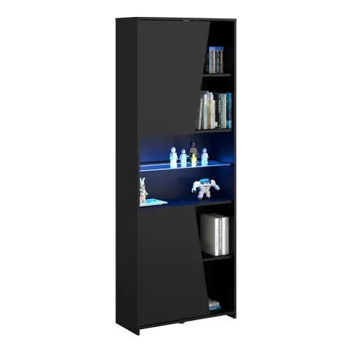 Bibliothèque gamer LED RACER Noire vue 3/4