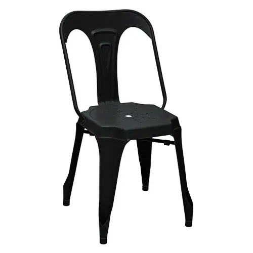 Chaise INDUSTRIEL 2 Noir vue 3/4
