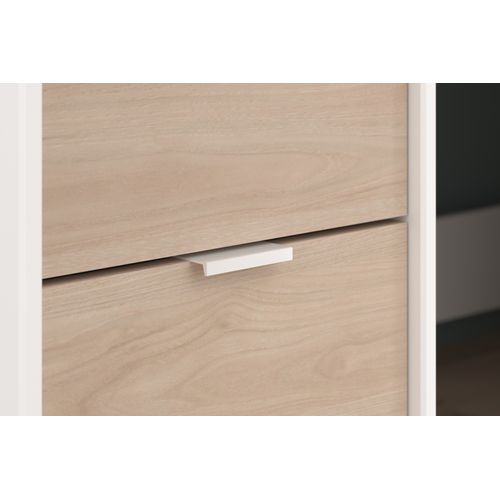 Lit compact avec bureau et armoire 90x190/200 cm TOM imitation chêne et blanc