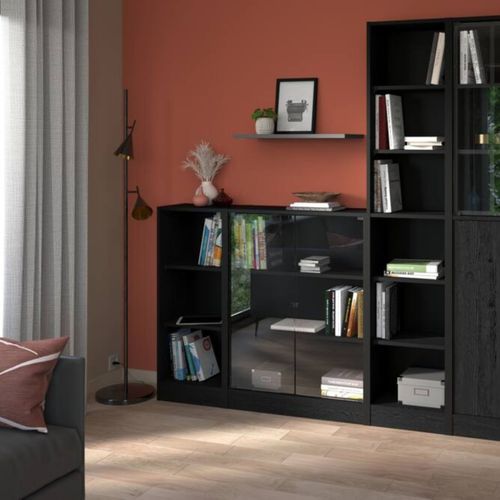 1/2 Bibus 2 tablettes MAYENCE Imitation chêne noir