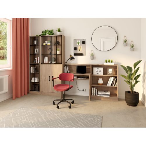 Bibliothèque 5 tablettes MAYENCE Imitation chêne