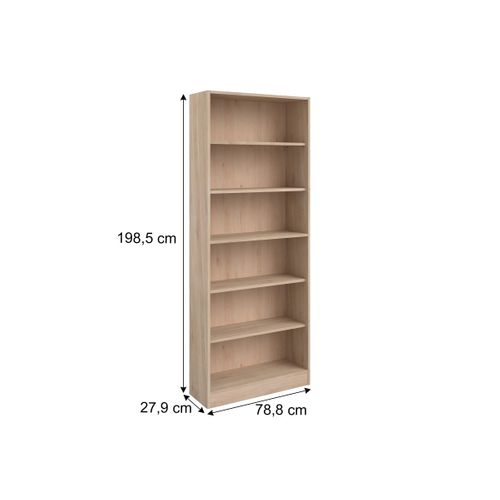 Bibliothèque 5 tablettes MAYENCE Imitation chêne