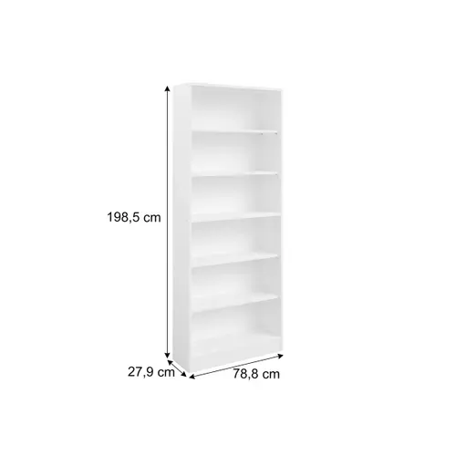 Bibliothèque 5 tablettes MAYENCE Blanc