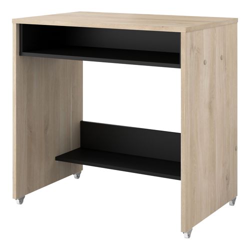 Console informatique INDEX imitation chêne et noir