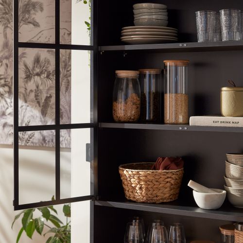 Lot de 2 portes verre atelier MAYENCE Transparent et noir