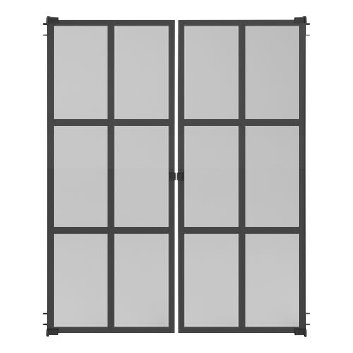 Lot de 2 portes verre atelier MAYENCE Transparent et noir vue de face