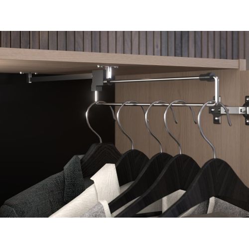 Pont De Lit Avec Rangements - Avec LEDs - L265 Cm - Coloris : Naturel Et Noir - Velona