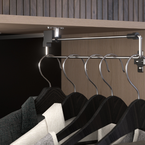 Pont De Lit Avec Rangements - Avec LEDs - L265 Cm - Coloris : Naturel Et Noir - Velona