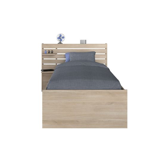 Lit + tiroirs 90x190/200 cm ESCALE imitation chêne