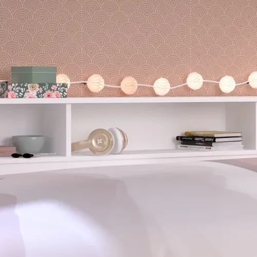 Lit banquette 90x190 ou 90x200 cm avec 2 tiroirs SLEEP imitation chêne et blanc. vue détaillée