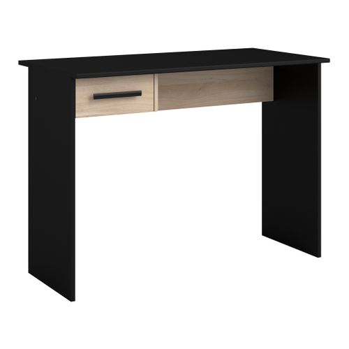 Bureau 1 tiroir MILO Noir et imitation Chêne