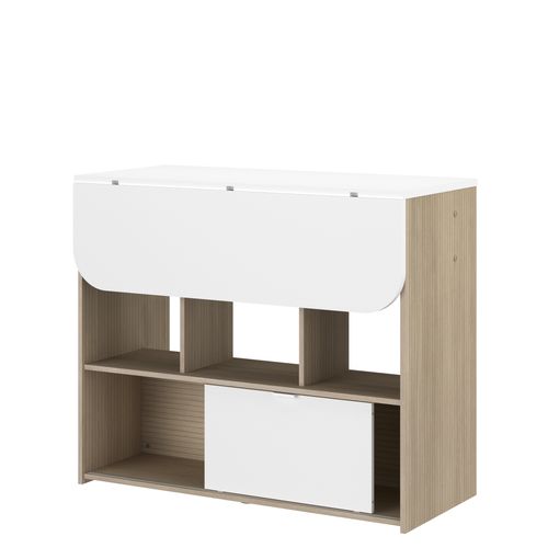 Mange debout + Allonge LUNDGE Blanc / Imitation chêne