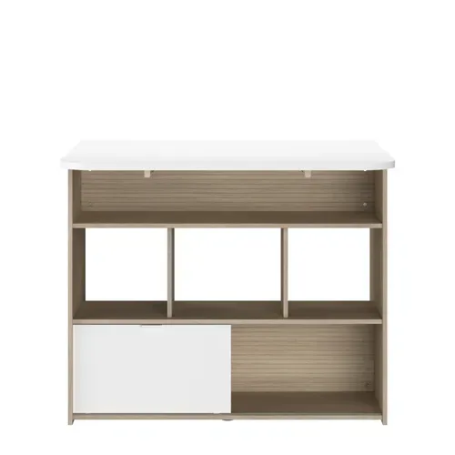 Mange debout + Allonge LUNDGE Blanc / Imitation chêne