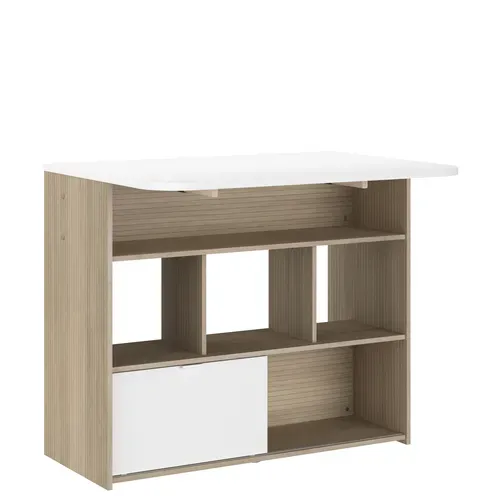 Mange debout + Allonge LUNDGE Blanc / Imitation chêne