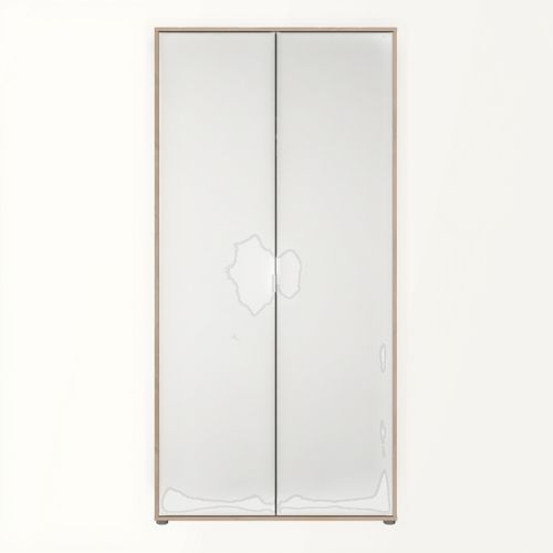 Armoire De Chambre - Aalborg - Blanc / Chene - 2 Portes - 100 X 50,2 X 204,3 Cm