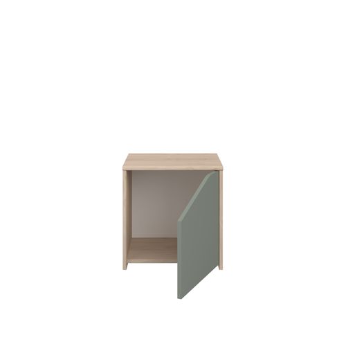 Chevet 1 porte SHELTER imitation chêne et vert