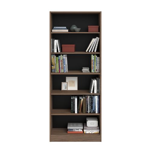 Bibliothèque 5 tablettes MAYENCE Imitation noyer