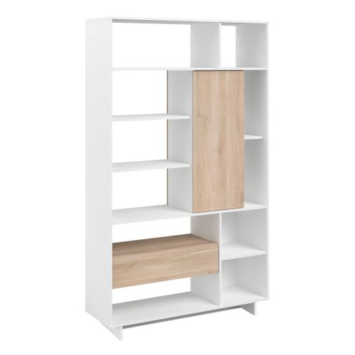 Séparation MAELLE Blanc / imitation chêne vue 3/4