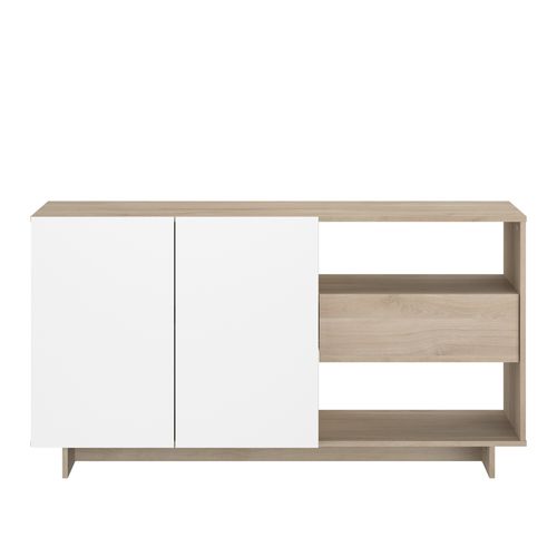 Buffet MAELLE Imitation chêne / blanc vue de face
