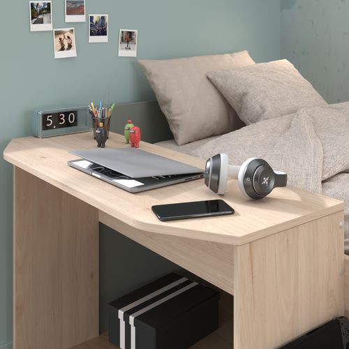 Lit 90x190/200 cm JADE vert et imitation chêne