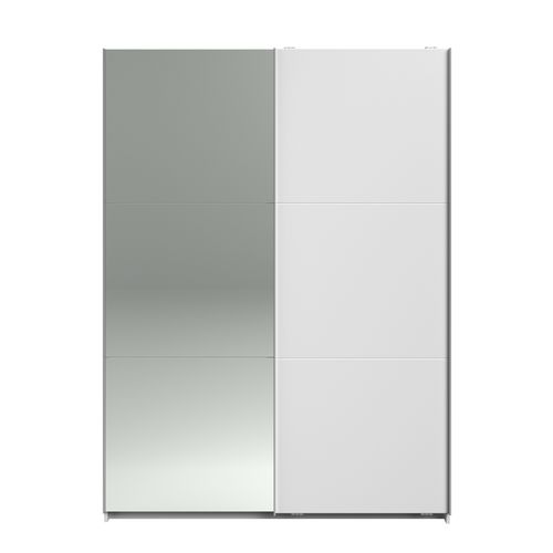 Armoire 2 portes couli. L.150 SWING blanc et miroir