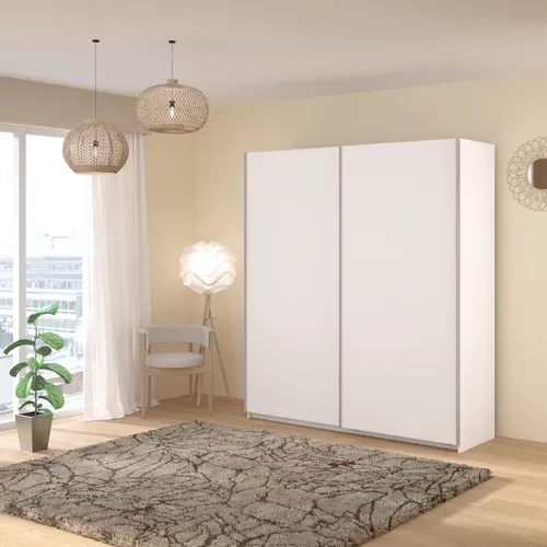 Armoire 2 portes couli. L.180 SWING blanc vue d'ambiance 1