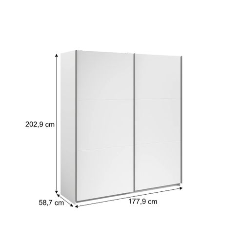 Armoire 2 portes couli. L.180 SWING blanc