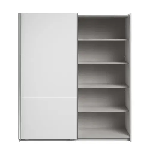 Armoire 2 portes couli. L.180 SWING blanc et miroir