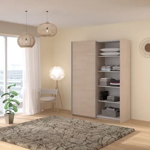 Armoire 2 portes couli. L.150 SWING imitation chêne